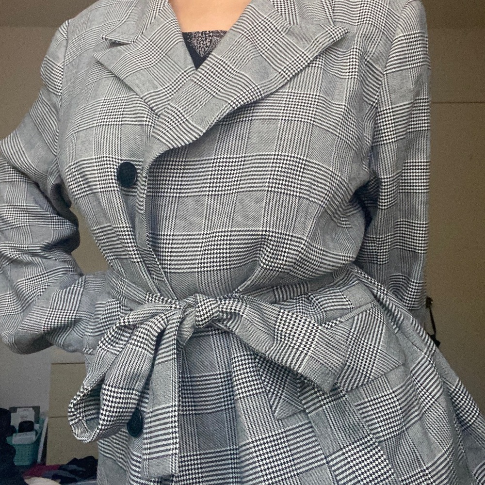 Halogen Plaid Button Up with Tie-around String